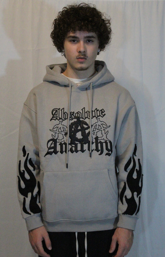 Grey Anarchy Flame Hoodie