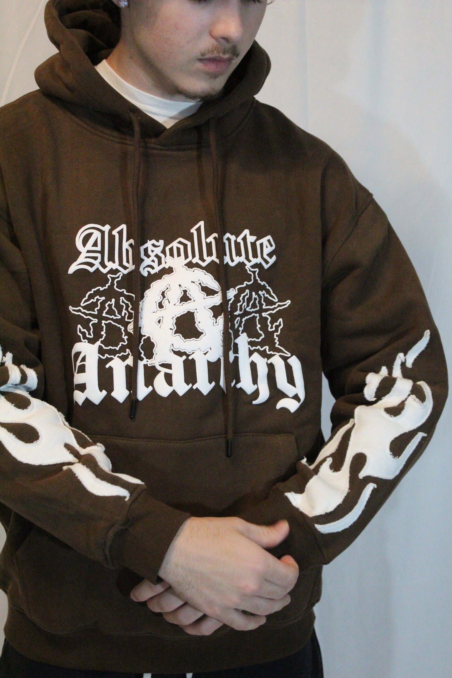 Brown Anarchy Flame Hoodie