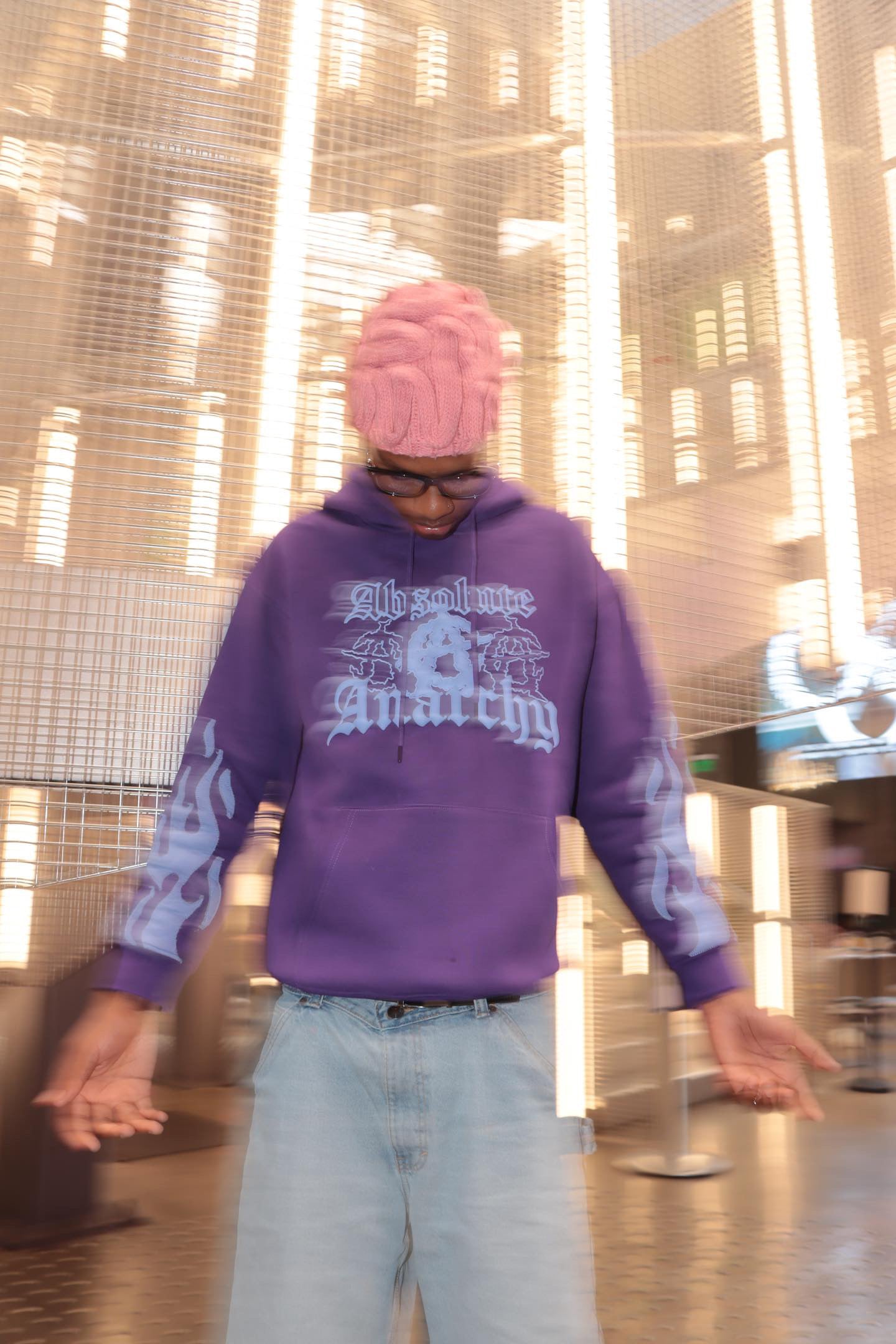 Purple Anarchy Flame Hoodie