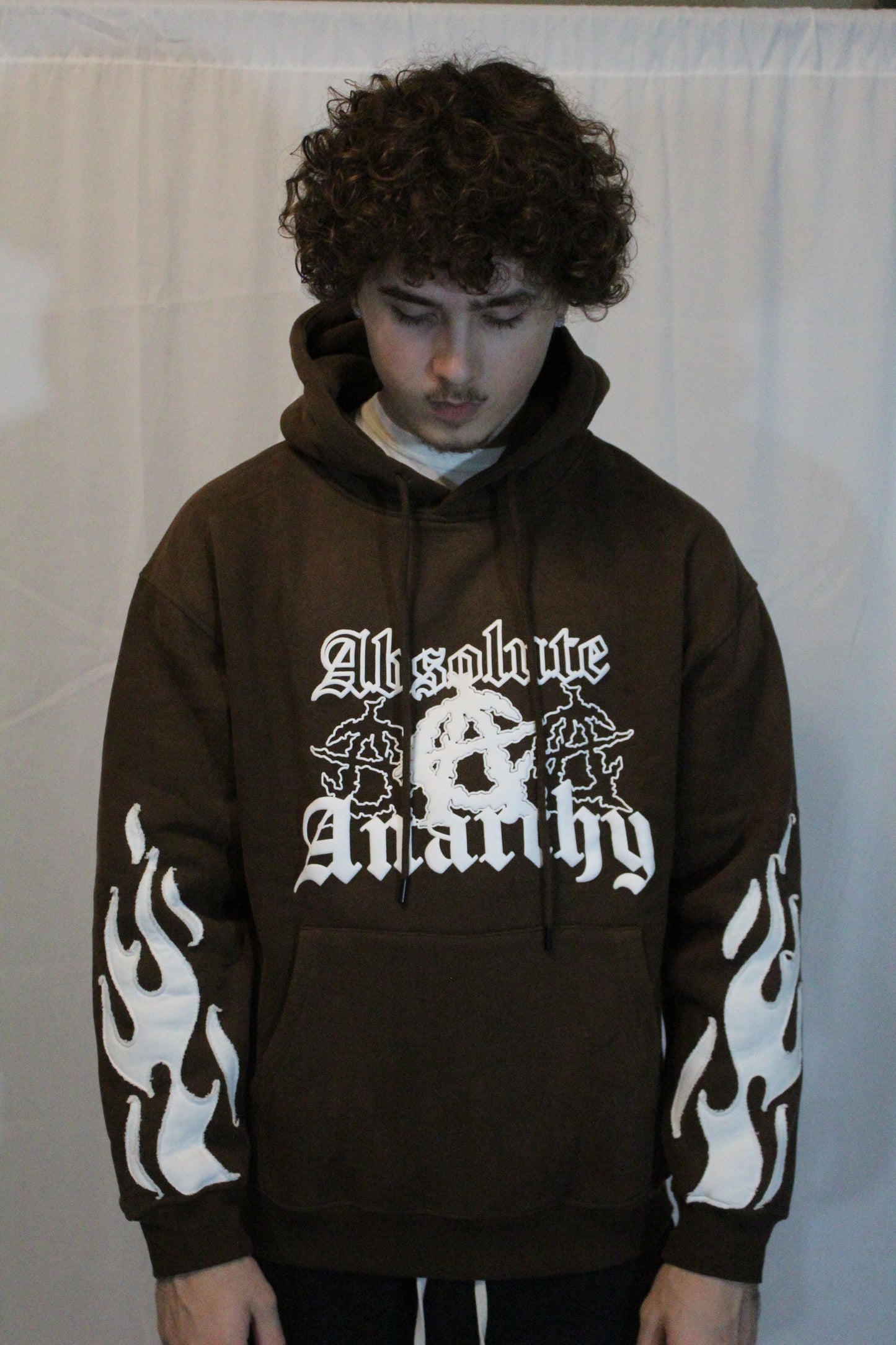 Brown Anarchy Flame Hoodie