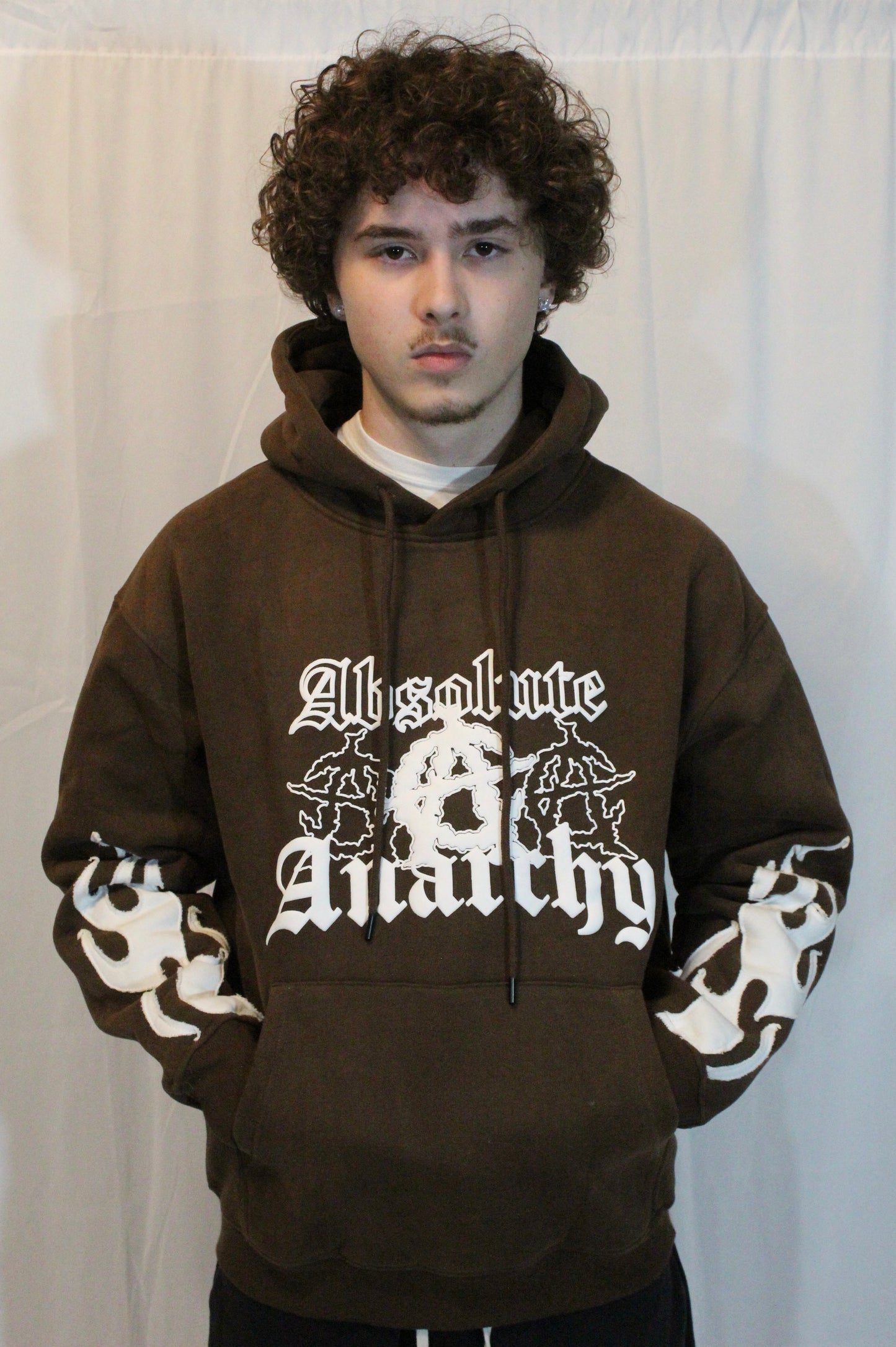 Brown Anarchy Flame Hoodie